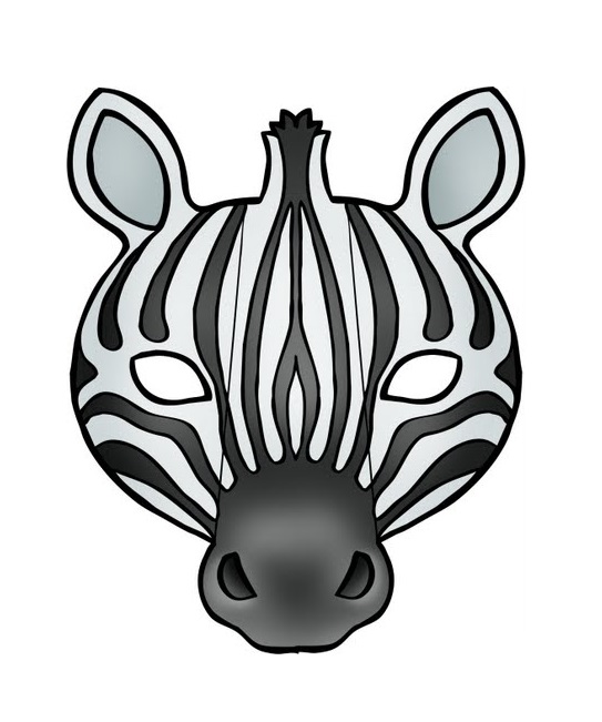 çocuklar için hazır kağıttan Zebra maskesi şablonu